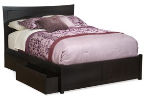 Miami Bed - Queen with Flat Panel Footboard and Underbed Storage by Atlantic Furniture  รูปที่ 1