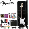 Squier by Fender Stop Dreaming, Start Playing Value Pack: Classic Black SE Special Strat with Squier SP-10 Amp (Upgrade Pack Includes: Fender/ GO-DPS 12 Pack Pick Sampler (Part# DPS-FN-SAMPLER), Squier Strings, Fender String Winder, Samson Headphones, Fender Slick String Cleaner, Fender Polishing Kit, Fender Guitar Slide, Dunlop Capo & MBT Hard Case) ( Guitar Kits )