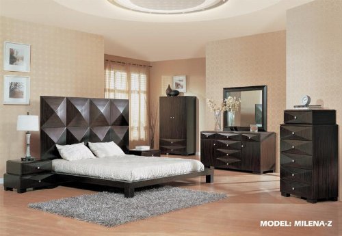 Global Furniture Contemporary Espresso Platform Bed  รูปที่ 1