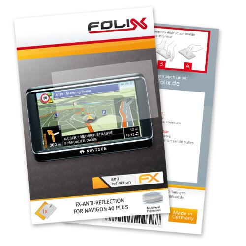 FoliX FX-ANTIREFLEX Antireflective screen protector for Navigon 40 Plus / 40Plus 40+ - Anti-glare screen protection! รูปที่ 1