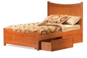 Manhattan Bed - Twin Matching Footboard with Flat Panel Underbed Storage by Atlantic Furniture  รูปที่ 1