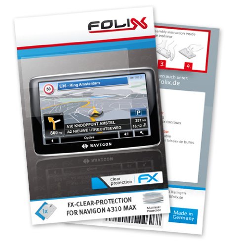 FoliX FX-CLEAR Invisible screen protector for Navigon 4310 max / 4310max - Ultra clear screen protection! รูปที่ 1