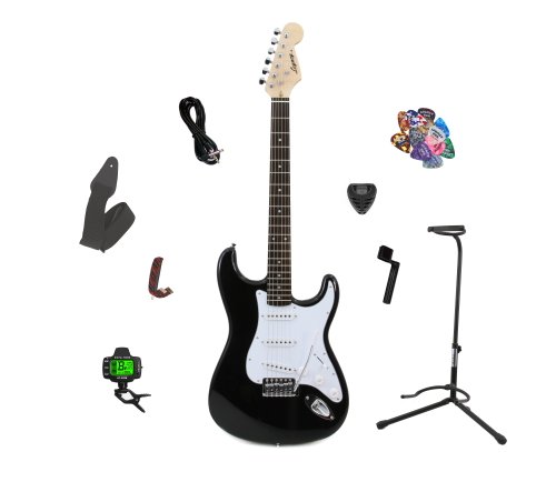 Legacy Solid Body Electric Guitar, Black, w Accessory Bundle ( Legacy guitar Kits ) ) รูปที่ 1