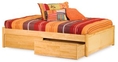 Concord Platform Bed - Full - Flat Panel Footboard with Underbed Storage by Atlantic Furniture 