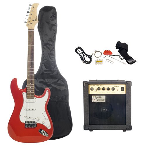 Barcelona Metallic Red Electric Guitar Package with 10 Watt Amp - Beginner Kit ( Guitar Kits ) รูปที่ 1