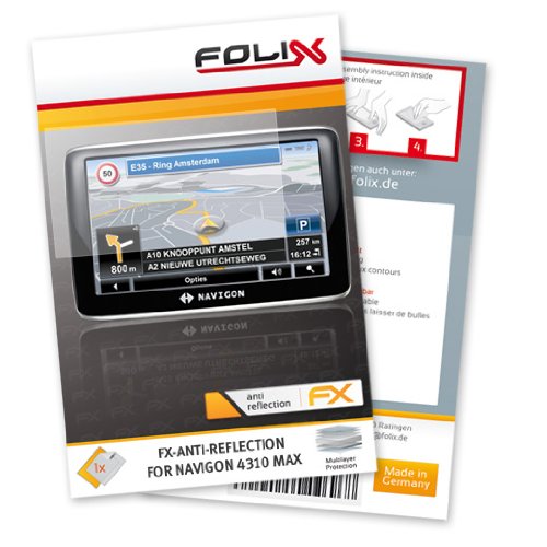 FoliX FX-ANTIREFLEX Antireflective screen protector for Navigon 4310 max / 4310max - Anti-glare screen protection! รูปที่ 1
