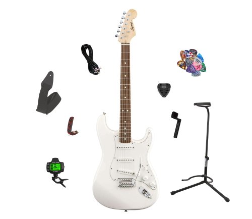 Legacy Solid Body Electric Guitar, White, w Accessory Bundle ( Guitar Kits ) รูปที่ 1