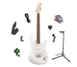 รูปย่อ Legacy Solid Body Electric Guitar, White, w Accessory Bundle ( Guitar Kits ) รูปที่1