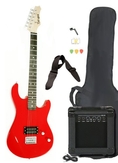 Full Size Red Electric Guitar with Amp, Case and Accessories Pack Beginner Starter Package ( Guitar Kits )