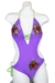 รูปย่อ Swimsuit Purple Triangle Top & Tie Side Bottom Sequins Monokini Bathing Suit (Type one Piece) รูปที่3