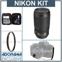 Nikon 70-300mm f/4.5 - 5.6G ED-IF AF-S VR Nikkor Lens Kit, - with 5 Year U.S.A. Warranty, Tiffen 67mm UV Filter, Lens Cap Leash, Professional Lens Cleaning Kit ( Nikon Lens ) รูปที่ 1