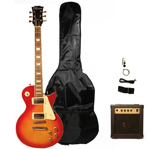 Barcelona LP Style Full Size Electric Guitar Set with 10 Watt Amp - Cherry Sunburst ( Barcelona guitar Kits ) ) รูปที่ 1