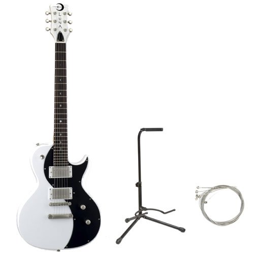 Luna Neo Series NEO Mini Cutaway Electric Guitar Combo with Gig Bag, and AB Stand & Strings - White ( Luna guitar Kits ) ) รูปที่ 1