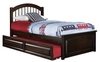 รูปย่อ Twin Size Windsor Style Platform Bed with Raised Panel Footboard Antique Walnut Finish  รูปที่2