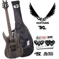 Dean Vendetta XMT Transparent Black Satin (VNXMT-TBKS) Electric Guitar with Tremolo - Includes: Planet Waves 12-Pick Shredder Pack & TKL Gig Bag 