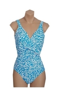 Swimsuit I.f. by It Figures! Lengthwise Collection Whimsical Flower Surplice Tank Swimsuit 22w (Type one Piece)