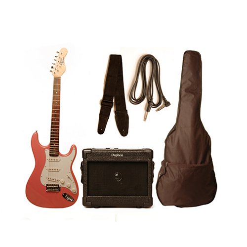 Barcelona Double Cutaway Metallic Pink Electric Guitar with 5 Watt Amp - Beginner Kit ( Barcelona guitar Kits ) ) รูปที่ 1