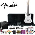 Squier by Fender Stop Dreaming, Start Playing Value Pack: Arctic White SE Special Strat with Squier SP-10 Amp (Includes: Fender/ GO-DPS 12 Pack Pick Sampler (Part# DPS-FN-SAMPLER), Fender String Winder, Squier Strings, String Care & Polishing Kit and MBT Hard Case) ( Squier by Fender guitar Kits ) )