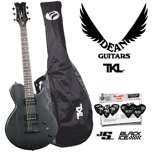 Dean EVO XM Transparent Black Solid Body Electric Guitar with Planet Waves 12 Pick Shredder Pack & TKL Nylon Bag!  รูปที่ 1