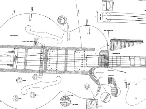 11 Gibson Electric Guitar PLANS - Full Scale Drawings - for making guitars  รูปที่ 1