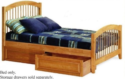 Twin Size Windsor Style Platform Bed with Footboard Caramel Latte Finish  รูปที่ 1