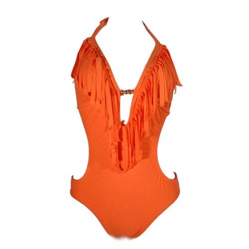 Swimsuit Plunge Monokini Orange (Type one Piece) รูปที่ 1