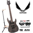 Dean Vendetta XM with Tremolo Trans-Black Satin (VNXMT-TBKS) Electric Guitar with Planet Waves 12-Pick Shredder Pack & Ultra Stand 