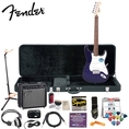 Fender Squier Affinity Special Metallic Blue Strat Stop Dreaming, Start Playing Set with Upgrade Pack - Includes: Fender/ GO-DPS 12 Pack Pick Sampler (Part# DPS-FN-SAMPLER), Squier Strings, Fender String Winder, Ultra Stand, Fender Polishing Kit, Fender String Cleaner & MBT Hard Case ( Squier Affinity guitar Kits ) )