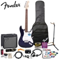 Fender Squier Affinity Special Metallic Blue Strat Stop Dreaming, Start Playing Set with Upgrade Pack - Includes: Fender/ GO-DPS 12 Pack Pick Sampler (Part# DPS-FN-SAMPLER), Squier Strings, Fender String Winder, Ultra Stand, Fender Polishing Kit & Fender String Cleaner ( Guitar Kits )