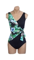 Swimsuit It Figures! Lengthwise Bahamas Mock Surplice Swimsuit Size 8 (Type one Piece)