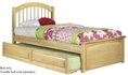 Full Size Windsor Style Platform Bed with Raised Panel Footboard Natural Maple Finish 