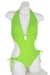 รูปย่อ Swimsuit Lime Green Halter Tie Side Monokini Swimsuit with Removable Soft Pads (Type one Piece) รูปที่4