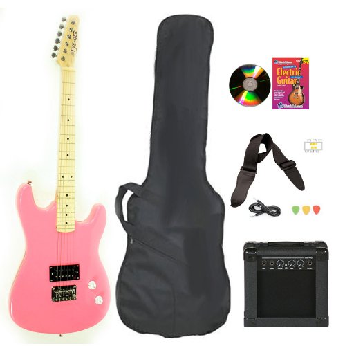 Pink Full Size Electric Guitar & Practice Amp with Case Strap Cord Beginner Package & DVD ( Davison Guitars guitar Kits ) ) รูปที่ 1
