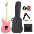 Pink Full Size Electric Guitar & Practice Amp with Case Strap Cord Beginner Package & DVD ( Davison Guitars guitar Kits ) )