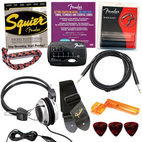 Fender Squier Affinity Special Black Strat Stop Dreaming, Start Playing Value Set - Includes:Fender/ GO-DPS 12 Pack Pick Sampler (Part# DPS-FN-SAMPLER), Squier Strings, Fender String Winder, Ultra Stand, Dunlop Capo & Fender Slide ( Squier Affinity guitar Kits ) ) รูปที่ 7