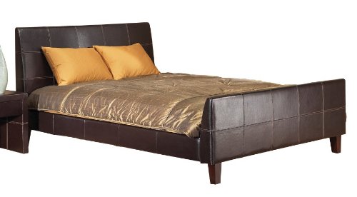 Eastern King Modus Torino Faux Leather Upholstered Modern Platform Bed in Rich Chocolate  รูปที่ 1