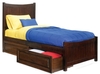 รูปย่อ Twin Size Platform Bed with Footboard Antique Walnut Finish  รูปที่2