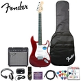 Fender Squier Affinity Special Metallic Red Strat Stop Dreaming, Start Playing Set with Fender Frontman Amp® 1 & Fender/ GO-DPS 12 Pack Pick Sampler (Part# DPS-FN-SAMPLER) ( Squier Affinity guitar Kits ) )