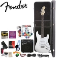 Squier by Fender Stop Dreaming, Start Playing Value Pack: Arctic White SE Special Strat with Squier SP-10 Amp (Includes: Fender/ GO-DPS 12 Pack Pick Sampler (Part# DPS-FN-SAMPLER), Fender String Winder, Squier Strings, Samson Headphones, Fender Guitar Slide, Dunlop Capo, String Care & Polishing Kit and MBT Hard Case) ( Squier by Fender guitar Kits ) )