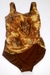 รูปย่อ Swimsuit Alicia Simone Plus size 1PC Tab Side Swimsuit in Gold Floral Foil (Type one Piece) รูปที่2