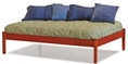 Full Size Platform Bed with Open Footrail Caramel Latte Finish 