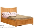 King Size Platform Bed with Footboard Natural Maple Finish 