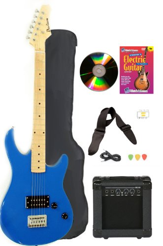 Blue Full Size Electric Guitar & Practice Amp with Case Strap Cord Beginner Package & DVD ( Davison Guitars guitar Kits ) ) รูปที่ 1