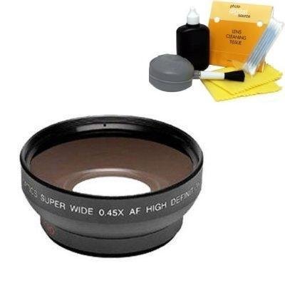 0.5x Digital Wide Angle Macro Professional Series Lens + DIGI TECH Professional 5 Piece Cleaning Kit For The Panasonic PV-GS120, PV-GS150, PV-GS180, PV-GS250, PV-GS320, PV-GS400, PV-GS500, PV-GS70, PV-GS80, PV-GS83, PV-GS85 Mini Dv Camcorders ( Digi Lens ) รูปที่ 1