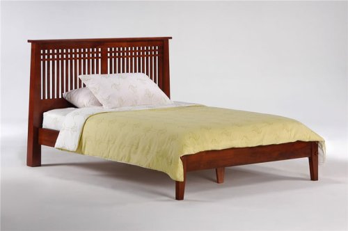 Solstice Twin Platform Bed w/ Cherry Finish (Oak bed) รูปที่ 1