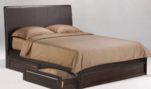 Coriander Twin Platform Bed w/ Dark Chocolate Finish plus 4-Drawer Set (Oak bed) รูปที่ 1