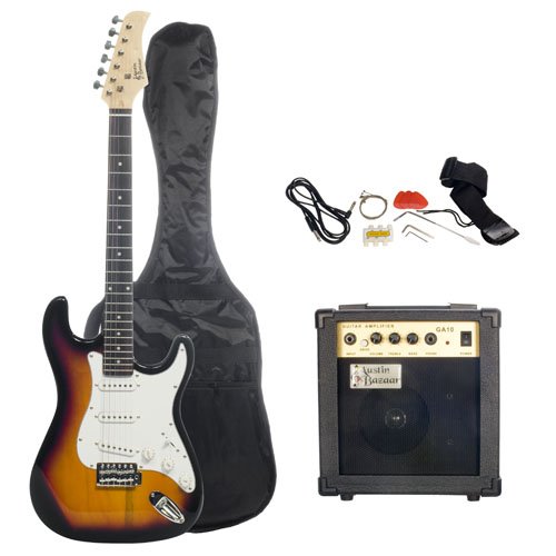 Barcelona Double Cutaway Sunburst Electric Guitar with 5 Watt Amp - Beginner Kit ( Barcelona guitar Kits ) ) รูปที่ 1