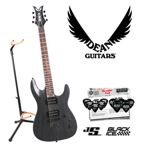 Dean Vendetta XM Transparent Black Satin (VNXM-TBKS) Electric Guitar with Planet Waves 12-Pick Shredder Pack & Ultra Stand! ( Vendetta XM guitar Kits ) ) รูปที่ 1