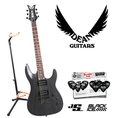 Dean Vendetta XM Transparent Black Satin (VNXM-TBKS) Electric Guitar with Planet Waves 12-Pick Shredder Pack & Ultra Stand! ( Vendetta XM guitar Kits ) )