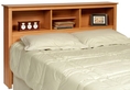 Maple Finish Queen Size Storage Headboard 